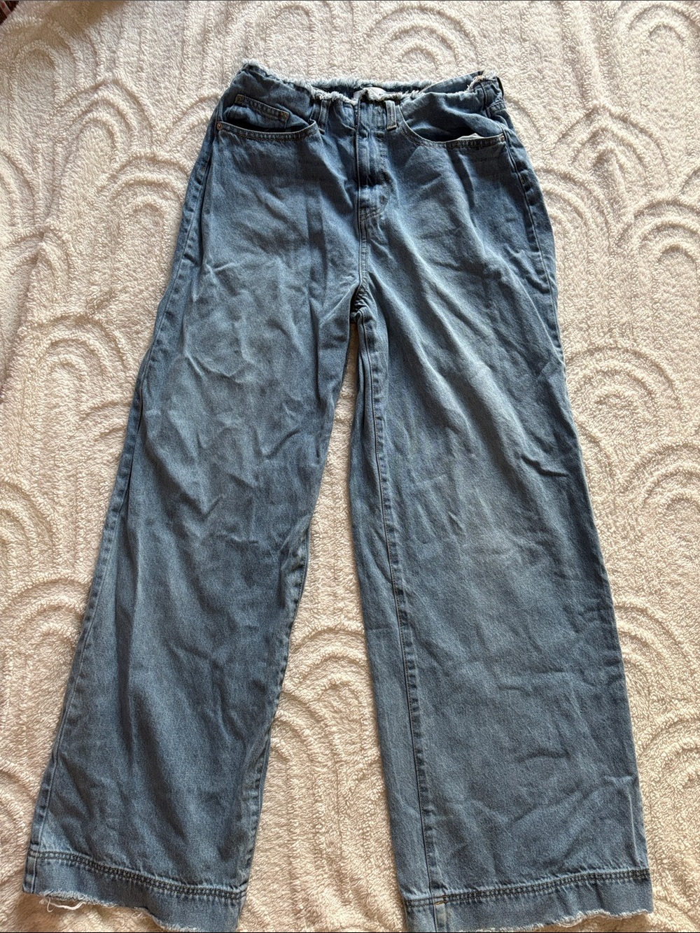 Fashion Nova Light Blue Wide Leg Denim Pants